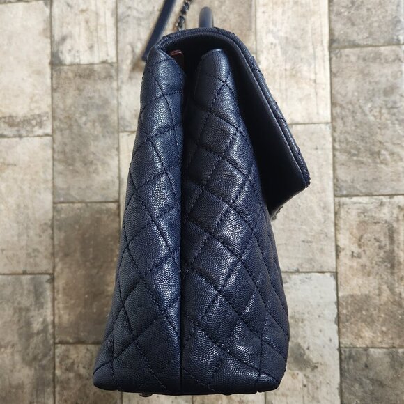 Chanel Caviar Quilted Navy Blue Flap-bag, Authentic - Picture 5 of 16